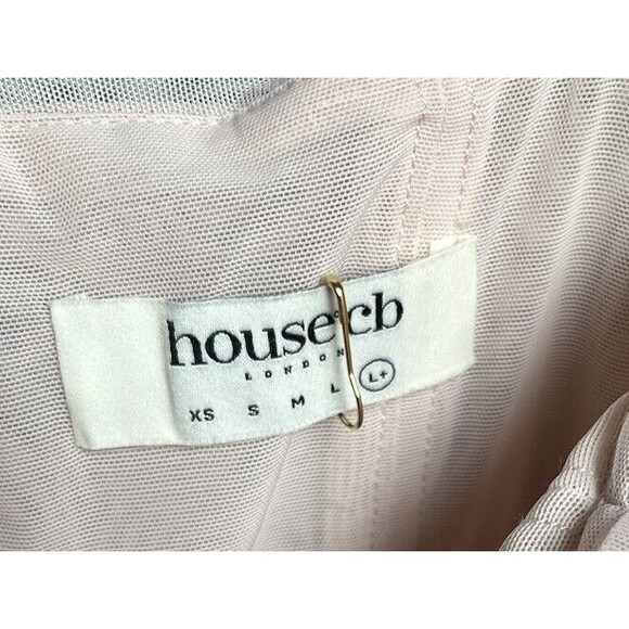 HOUSE OF CB 'Cate' Crystal Ruched Mesh Mini Dress/Size L+ - Picture 8 of 10